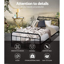 Artiss Bed Frame Metal Bed Frame LEO - King Single(Black)
