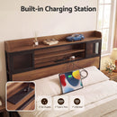 Artiss Double Bed Frame with Charging Station 4 Drawers Storage Oak