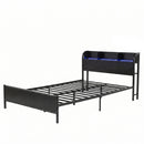 Artiss Bed Frame Single Size with Storage Shelf Headboard Charging Station GRID