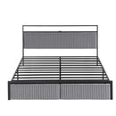 Artiss Metal Bed Frame King Size LED Charging Station 2 Drawers