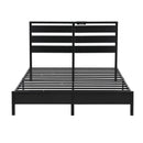 Artiss Bed Frame Double Size LED Metal Bed Base with Charging Station