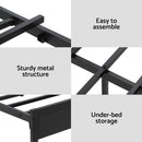 Artiss Bed Frame Double Size LED Metal Bed Base with Charging Station