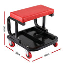 Giantz Creeper Seat Rolling Mechanic Stool with Tool Tray Heavy Duty 36x36cm