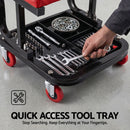 Giantz Creeper Seat Rolling Mechanic Stool with Tool Tray Heavy Duty 36x36cm