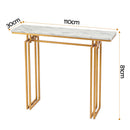 Artiss Console Table Hallway Entryway Table Marble Effect 110CM White & Gold