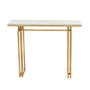 Artiss Console Table Hallway Entryway Table Marble Effect 110CM White & Gold
