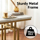 Artiss Console Table Hallway Entryway Table Marble Effect 110CM White & Gold