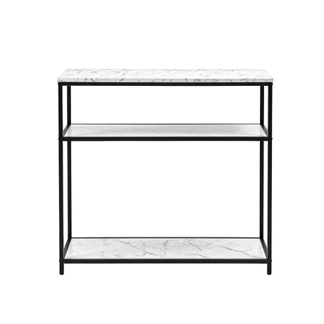 Artiss Console Table Marble Effect 3-Tier Sofa Entryway Side Table 90CM White