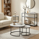 Artiss Console Table Marble Effect 3-Tier Sofa Entryway Side Table 90CM White