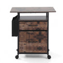 Artiss 2 Fabric Drawer File Cabinet Printer Stand Rolling File Cabinet with Side Bag