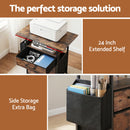 Artiss 2 Fabric Drawer File Cabinet Printer Stand Rolling File Cabinet with Side Bag