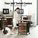 Artiss 2 Fabric Drawer File Cabinet Printer Stand Rolling File Cabinet with Side Bag
