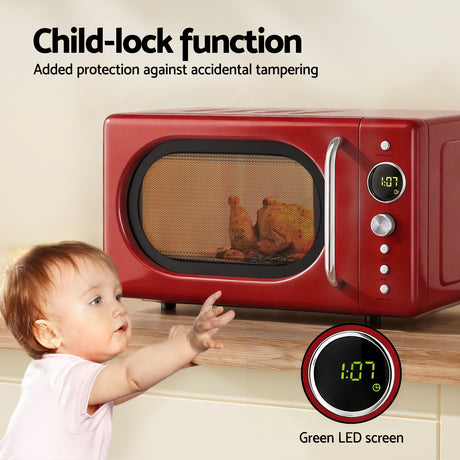 Devanti 20L Microwave Oven 700W Red