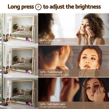 Embellir 90x60cm Makeup Mirror 360 degree Rotatable Vanity Mirror 10x magnifing