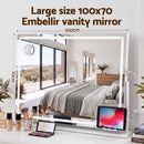 Embellir 100x70cm Makeup Mirror 360 degree Rotatable Vanity Mirror 10x magnifing