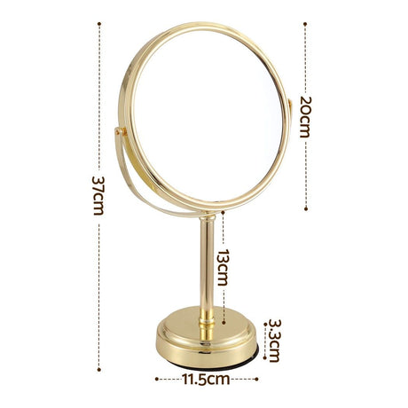 Embellir Makeup Mirror 20x20cm 1X 5X Magnifying Rotation Tabletop Gold
