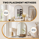 Embellir Arch Wall Mirror, Decorative Gold Frame Mirrors, 61x41cm Bathroom Vanity Mirror, Slim Frame for Living Room Entryway Bedroom Decor