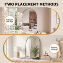 Embellir Arch Wall Mirror, Decorative Silver Frame Mirrors, 61x41cm Bathroom Vanity Mirror, Slim Frame for Living Room Entryway Bedroom Decor