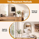 Embellir Arch Wall Mirror, Decorative Silver Frame Mirrors, 86x81cm Bathroom Vanity Mirror, Slim Frame for Living Room Entryway Bedroom Decor