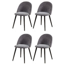 Artiss Dining Chairs Set of 4 Velvet Solid Curved Dark Grey