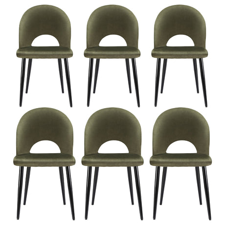 Artiss Dining Chairs Set of 6 Velvet Hollow Green