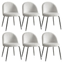 Artiss Dining Chairs Set of 6 Sherpa Boucle White