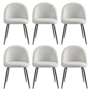 Artiss Dining Chairs Set of 6 Sherpa Boucle White