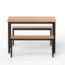 Artiss Dining Table and Chairs Set 3PCS Kitchen Metal Desk Bench Natural Oak