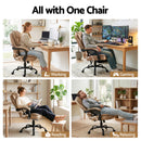 Artiss Massage Office Chair Executive Computer Gaming Chairs Brown PU Leather Espresso
