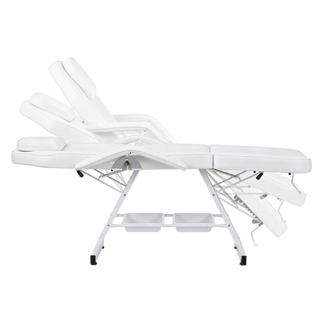 Zenses Beauty Bed with Stool, White, Adjustable Facial Massage Table, Tattoo Chair, Salon Services