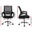Artiss 2x Mesh Office Chair Mid Back Black
