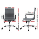 Artiss Office Chair Conference Chairs PU Leather Mid Back Grey