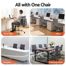 Artiss Office Chair Conference Chairs PU Leather Mid Back Grey