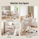 Artiss Ergonomic Office Chair Armless Study Chair Height Adjustable for Girls Boys Teens Pink