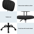 Artiss Armless Office Chair with Wheels, Ergonomic 360° Swivel Home Office Desk Chair, Height Adjustable Computer Task Chair with Fabric Back and Seat for Small Space, Black