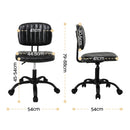 Artiss Armless Office Chair with Wheels, Ergonomic PU Leather Office Desk Chair, Height Adjustable 360° Swivel Computer Task Chair for Home Office, Study Room & Small Space, Black