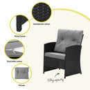 Gardeon 4-Piece Outdoor Sofa Set Coffee Table Chair Rattan Furniture Black