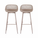 Gardeon 2PC Outdoor Bar Stools Plastic Metal Dining Chair Patio Furniture Coffee