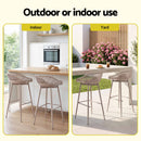 Gardeon 2PC Outdoor Bar Stools Plastic Metal Dining Chair Patio Furniture Coffee