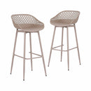 Gardeon 2PC Outdoor Bar Stools Plastic Metal Dining Chair Patio Furniture Coffee