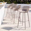 Gardeon 4-Piece Outdoor Bar Stools Plastic Metal Dining Chair Furniture Coffee