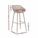 Gardeon 4-Piece Outdoor Bar Stools Plastic Metal Dining Chair Furniture Coffee