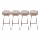 Gardeon 4-Piece Outdoor Bar Stools Plastic Metal Dining Chair Furniture Coffee