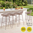 Gardeon 4-Piece Outdoor Bar Stools Plastic Metal Dining Chair Furniture Coffee