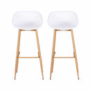 Gardeon 2PC Outdoor Bar Stools Plastic Metal Dining Chair Patio Furniture White