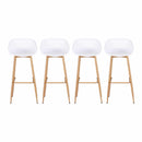 Gardeon 4-Piece Outdoor Bar Stools Plastic Metal Dining Chair Balcony White