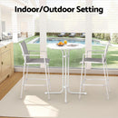 Gardeon 3PC Outdoor Bar Set Stools Dining Chairs Table Patio Furniture Bistro Set Steel White