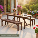 Gardeon Garden Benches Garden Seating Backless Timber Seat 150cm Brown