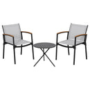 Gardeon 3PC Outdoor Bistro Set Table and Chairs Steel Dining Chair Patio Furniture Textilene