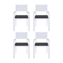 Gardeon 4PC Outdoor Dining Chairs Stackable Aluminum Lounge Chair Patio Furniture